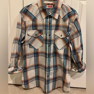 Wrangler Western short sleeve Button up shirt Mens large
